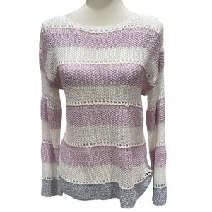 Mystree Women’s Striped Lightweight Sweater Size Small